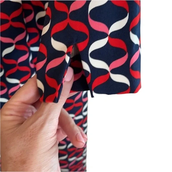 Boden Violette Dress Red Geometric Pattern Size 4 NWT - Picture 6 of 12